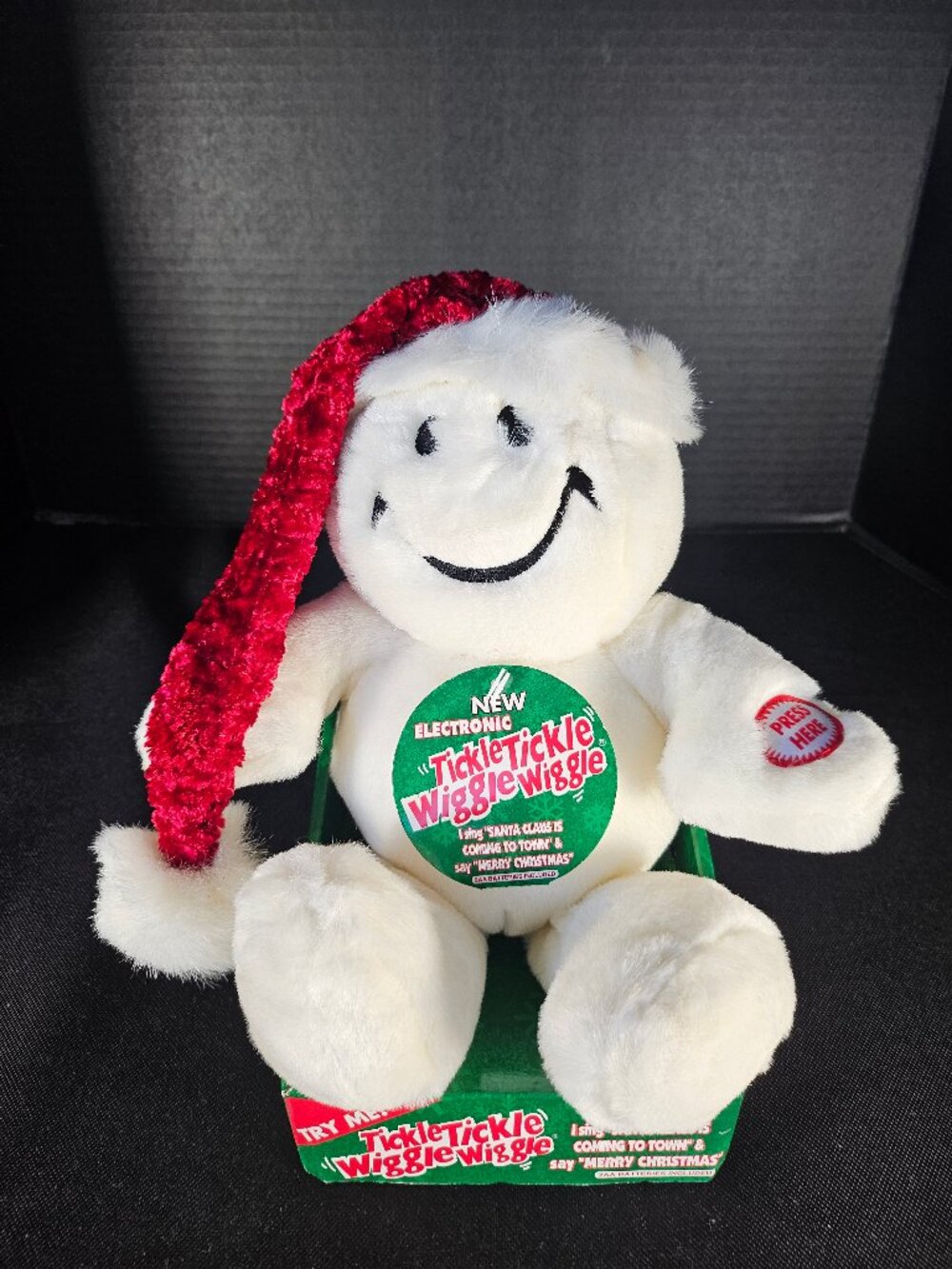 Vintage Dan Dee Tickle Tickle Wiggle Wiggle Christmas Snowman Plush Sings WORKS